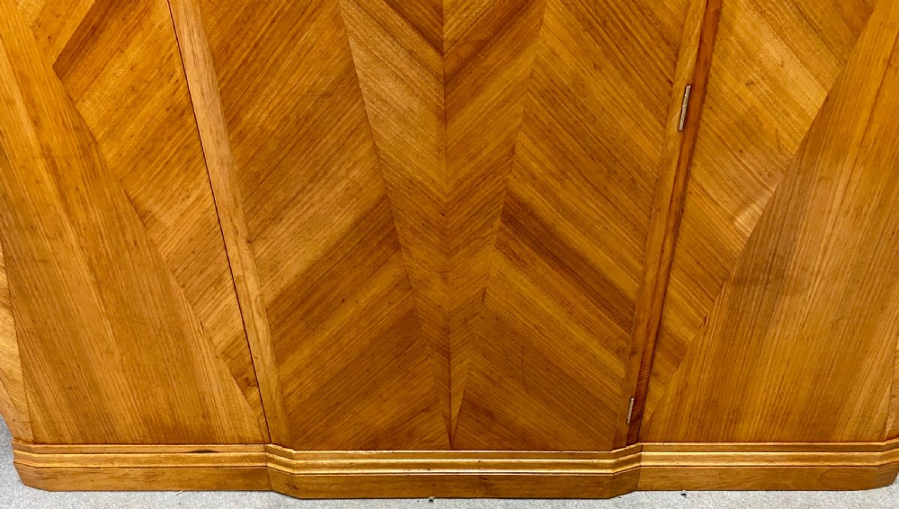 Stunning Art Deco Breakfront Walnut Wardrobe View XI