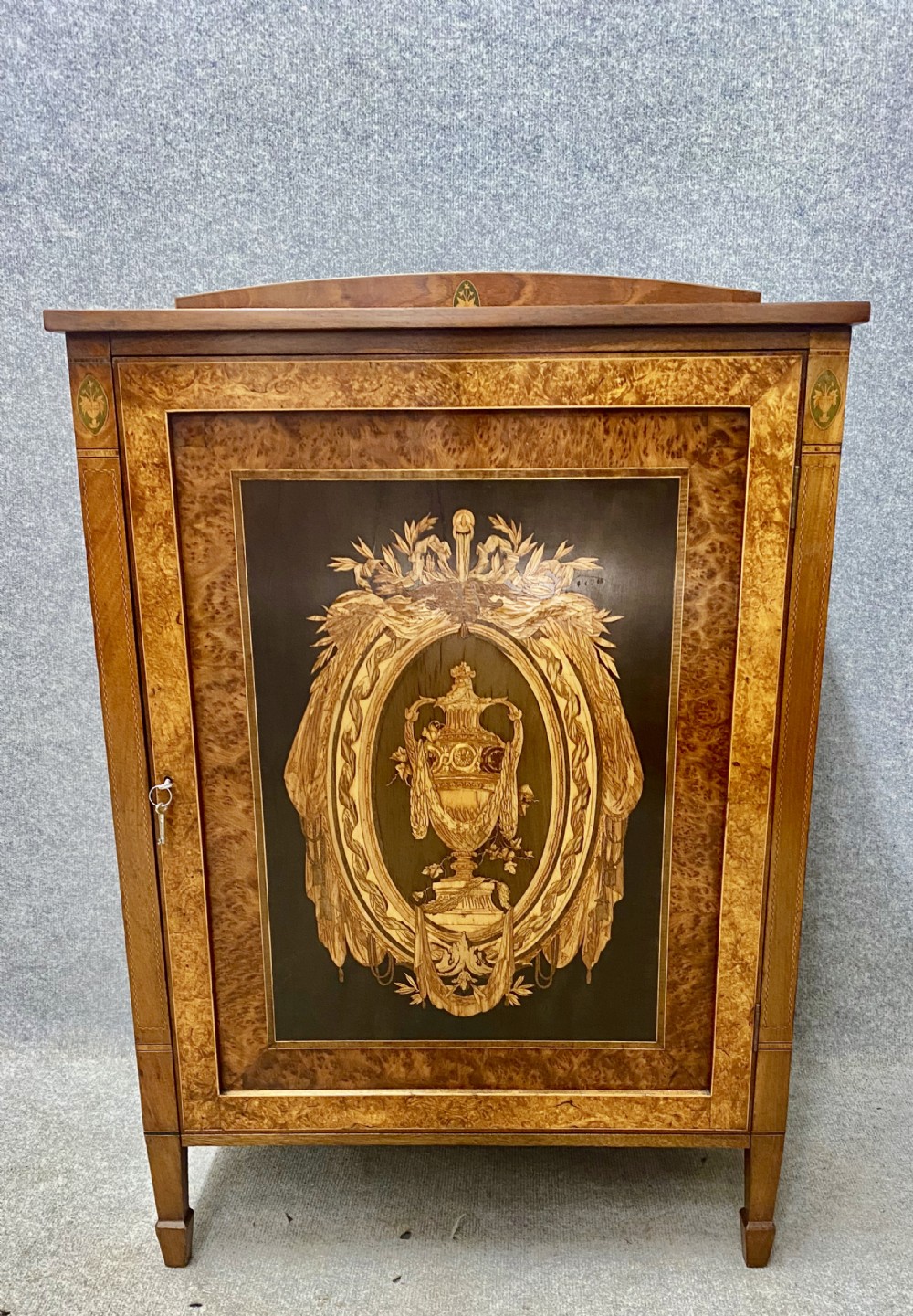 Mahogany and Marquetry Inlaid Side Cabinet
