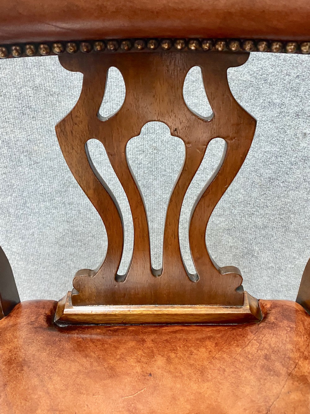 George III Style Mahogany & Leather Desk or LibraryChair View III
