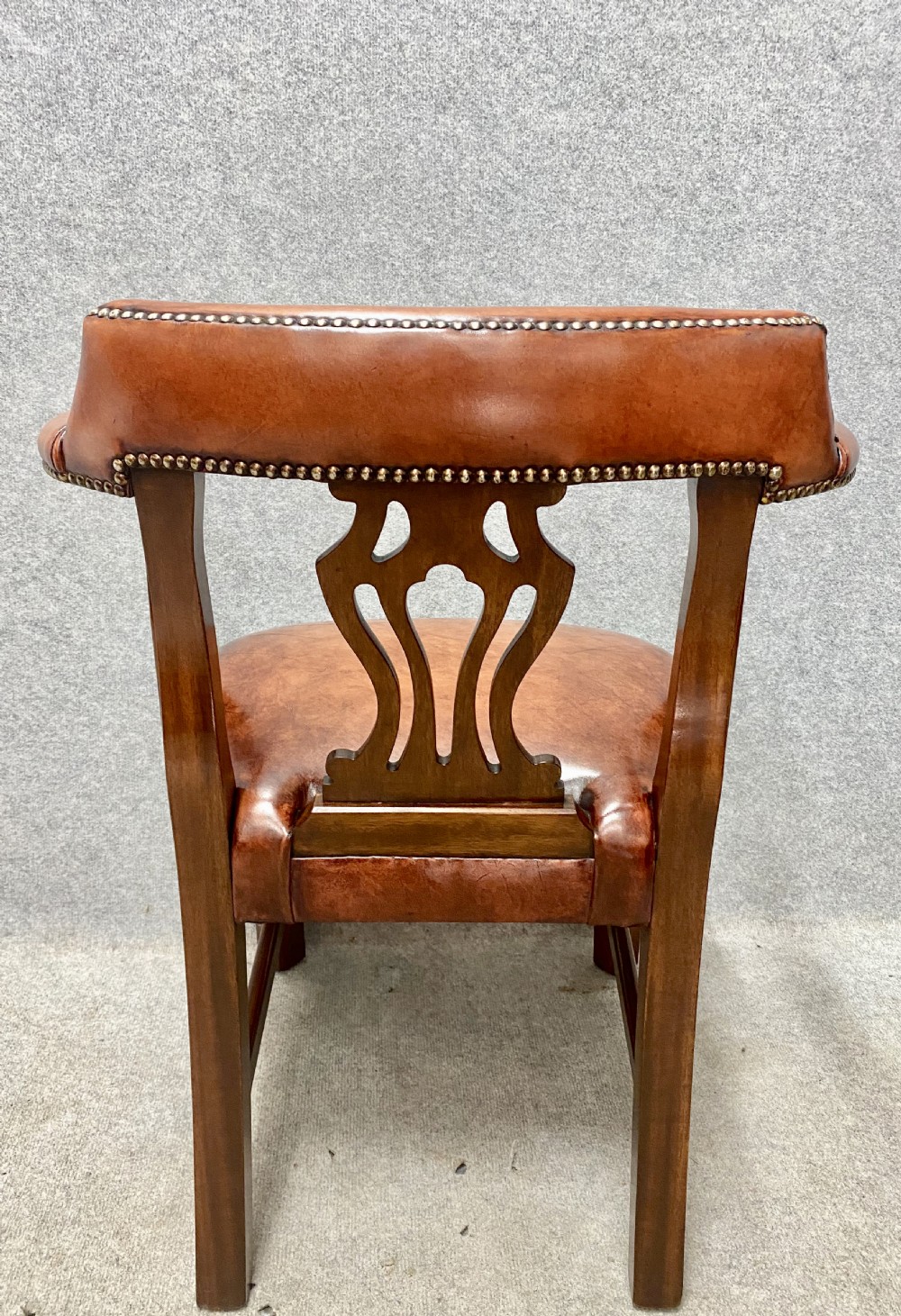 George III Style Mahogany & Leather Desk or LibraryChair View VI