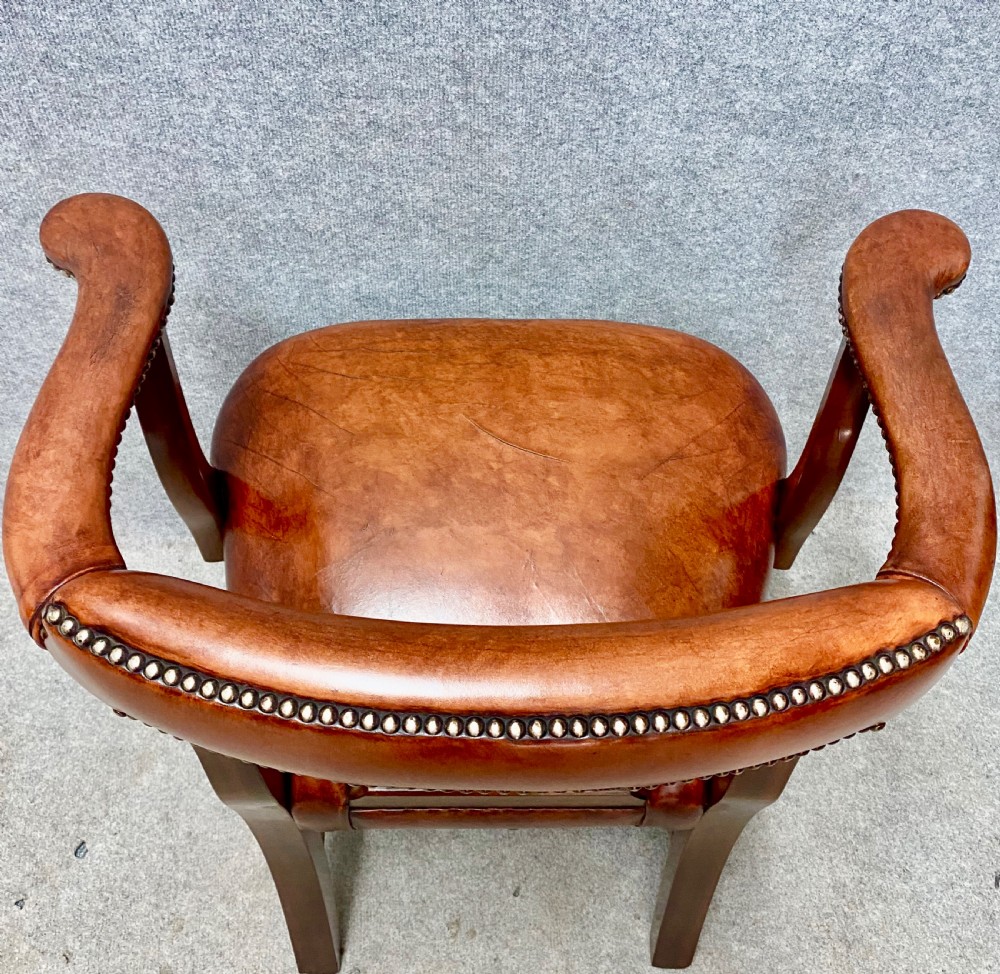 George III Style Mahogany & Leather Desk or LibraryChair View VII