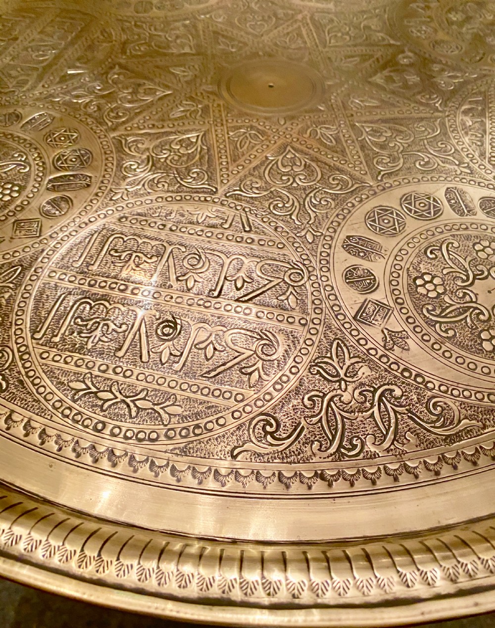 Indian Benares Brass Coffee Table View IV