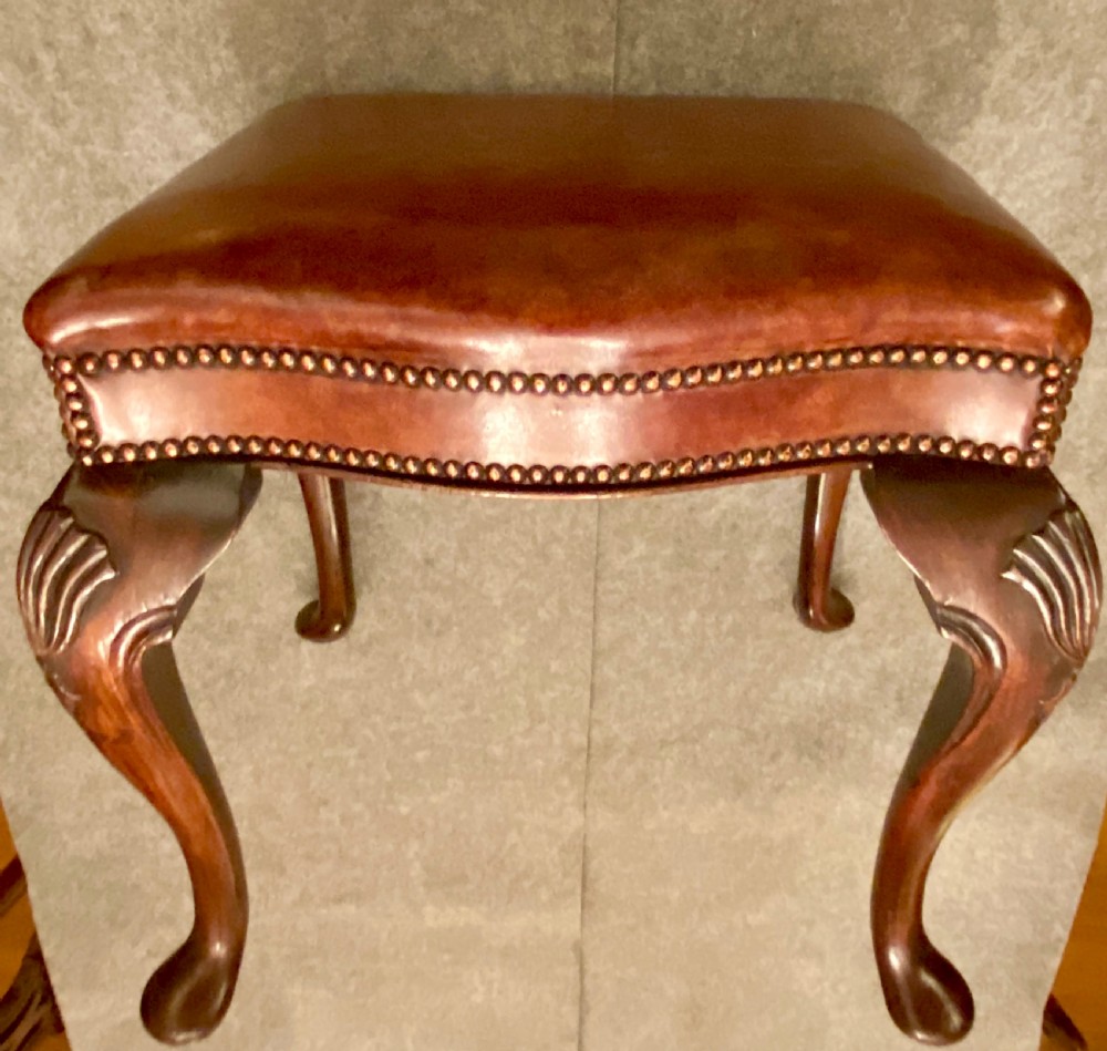 George I Style Mahogany & Leather Stool