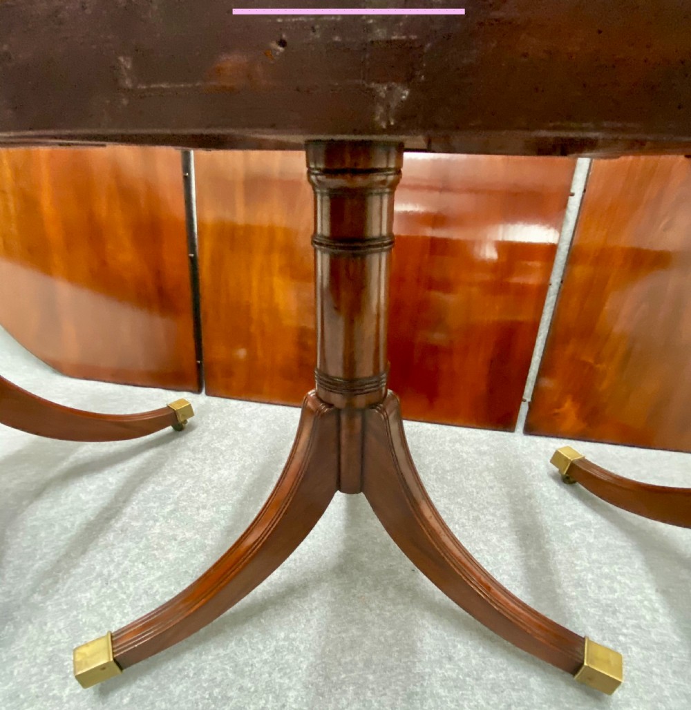Antique Mahogany 3 Pillar Dining Table View VII
