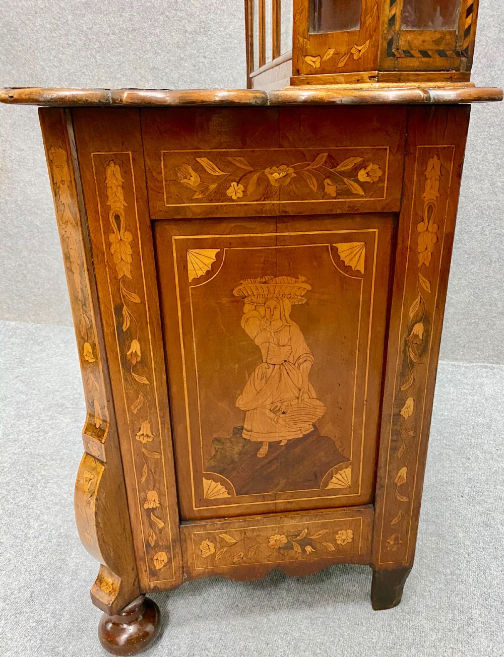 Antique Dutch Marquetry Cabinet on Chest View V