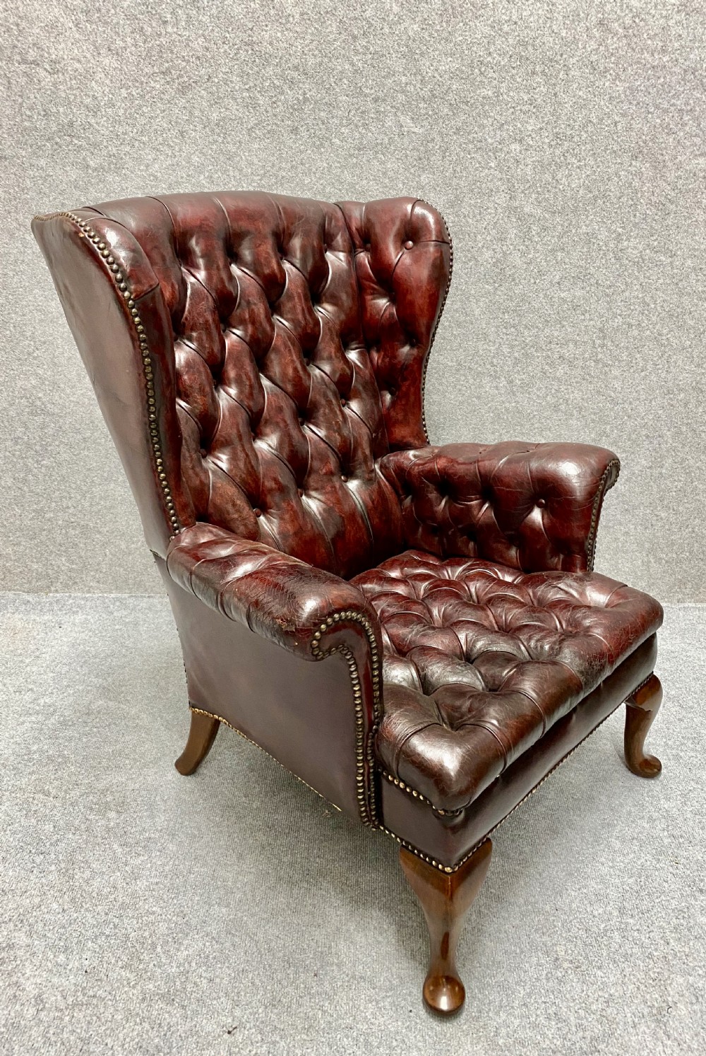 Georgian Style Old Leather Armchair View III