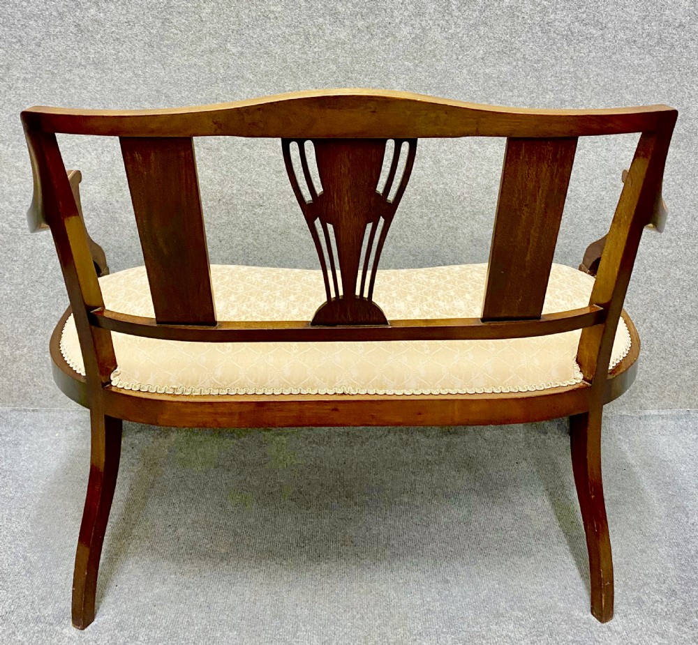 Small Edwardian Inlaid Settee View VII
