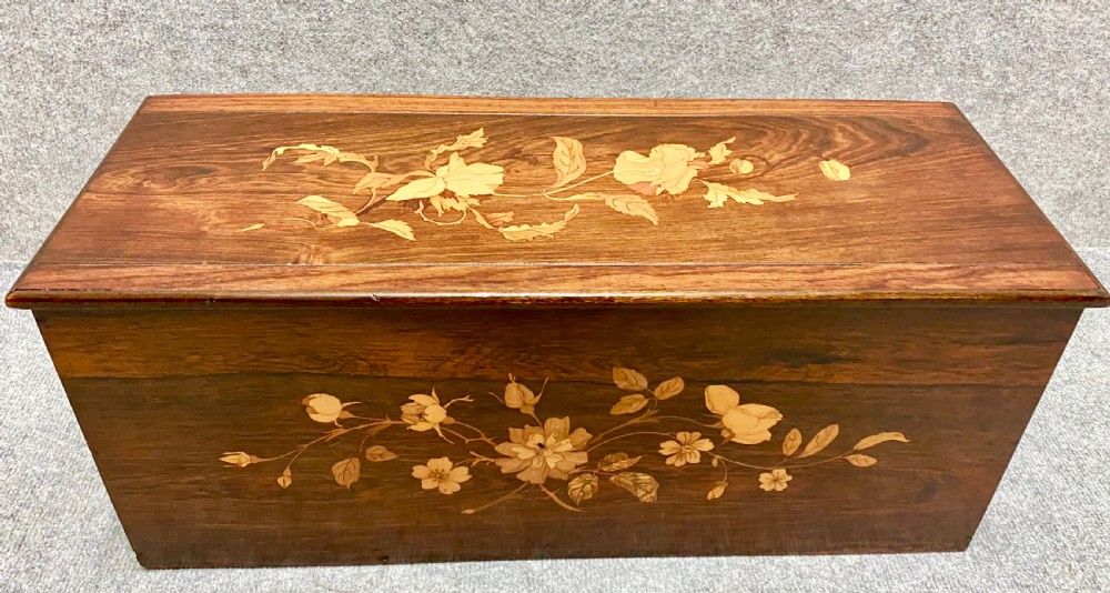 Rosewood and Marquetry Inlaid Box