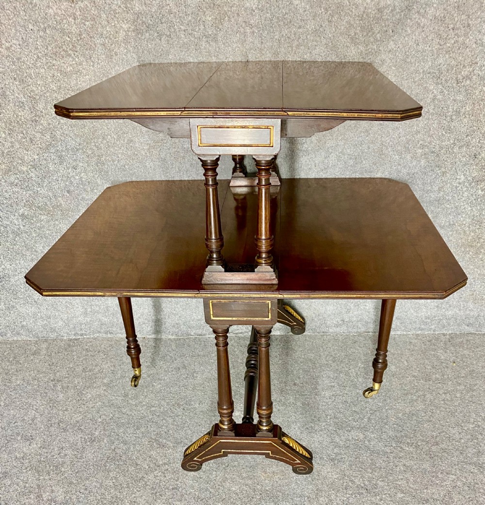 Quality Morison & Co. of Edinburgh Walnut 2 Tier Sutherland Table View VI