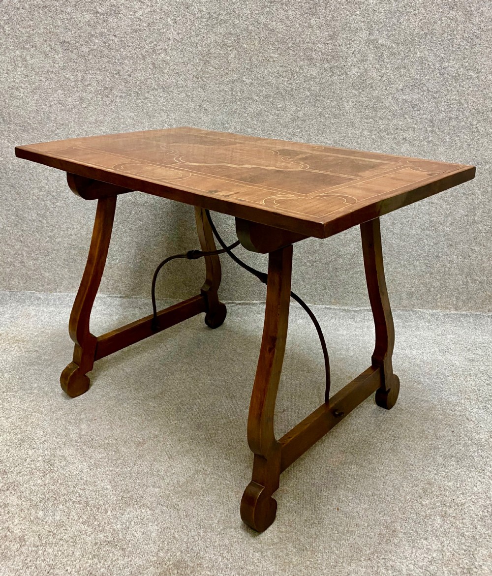 19th.C Spanish Inlaid Table With Iron Supports View VI