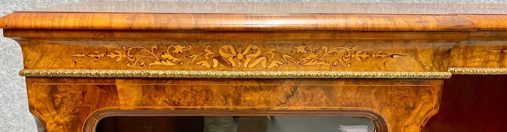 Superb Burr Walnut Open & Enclosed Bookcase View II