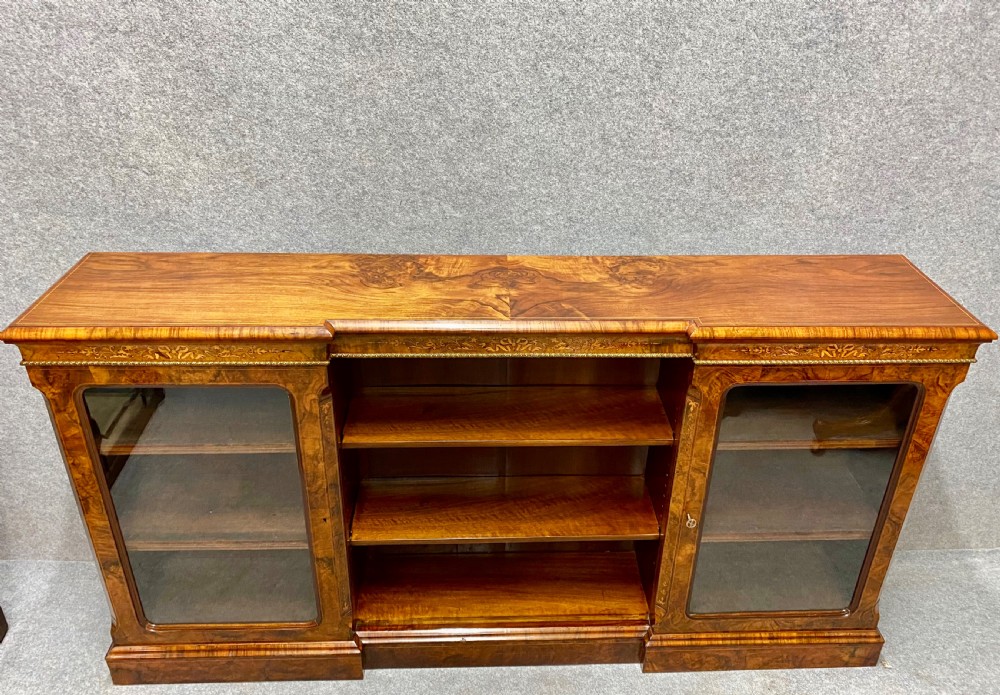 Superb Burr Walnut Open & Enclosed Bookcase View IX