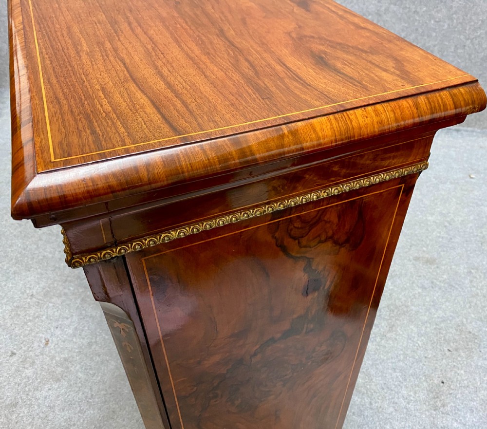Superb Burr Walnut Open & Enclosed Bookcase View XII