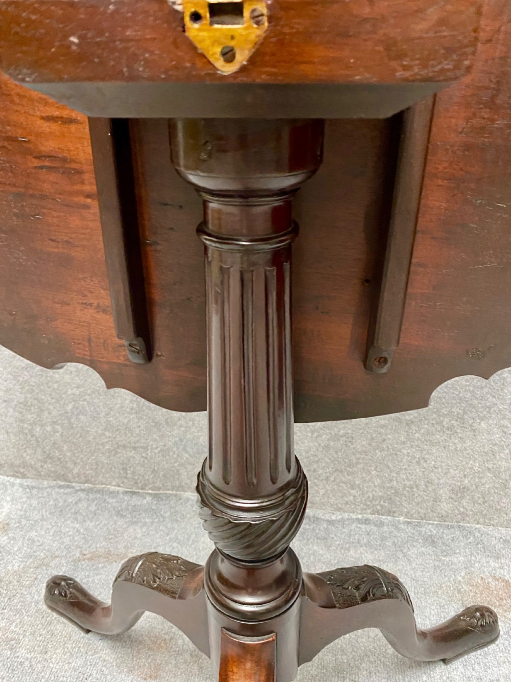 Chippendale Style Pie Crust Edge Occasional Tripod Table View VI