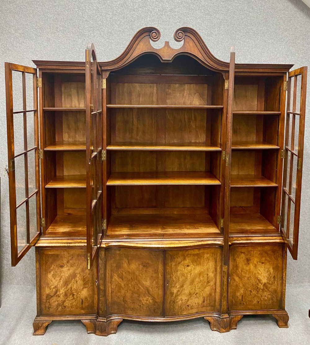 Maple & Co. Breakfront Walnut Bookcase View II
