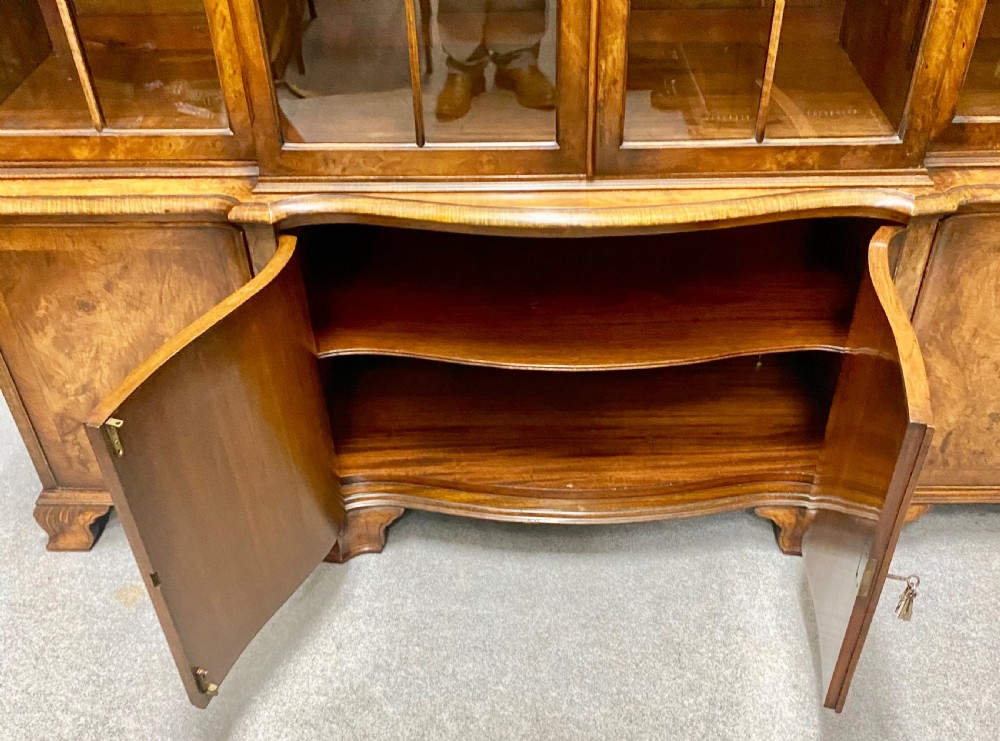 Maple & Co. Breakfront Walnut Bookcase View V