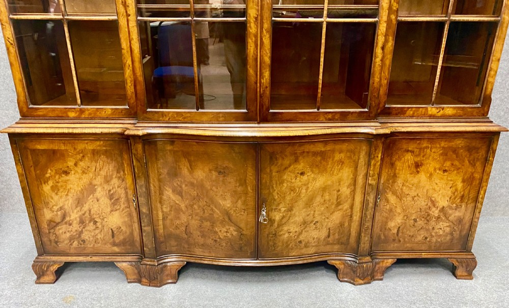 Maple & Co. Breakfront Walnut Bookcase View VII