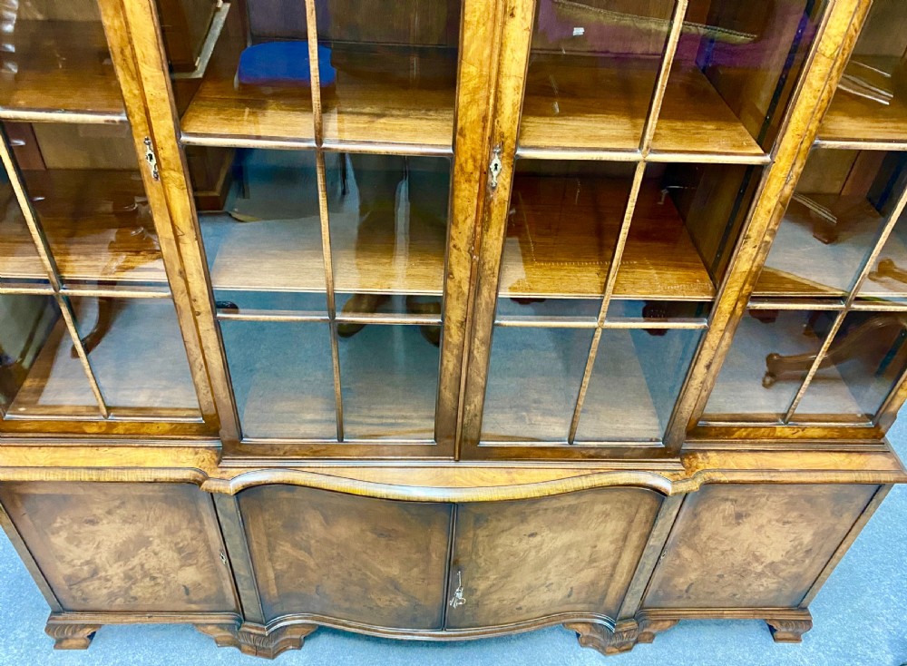 Maple & Co. Breakfront Walnut Bookcase View X