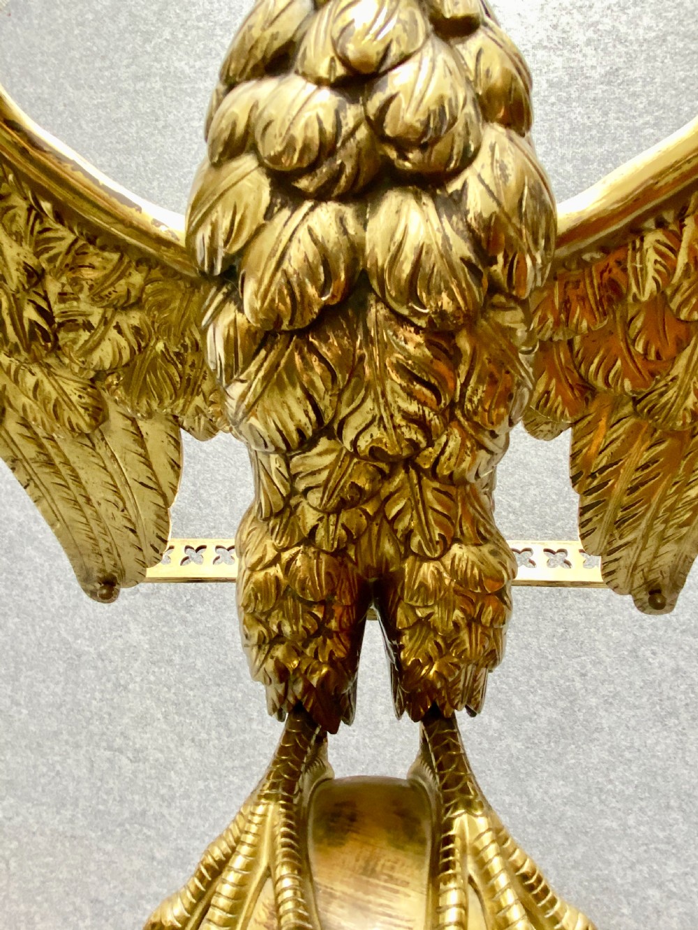 Superb Antique Brass Gothic Eagle Lectern View IX