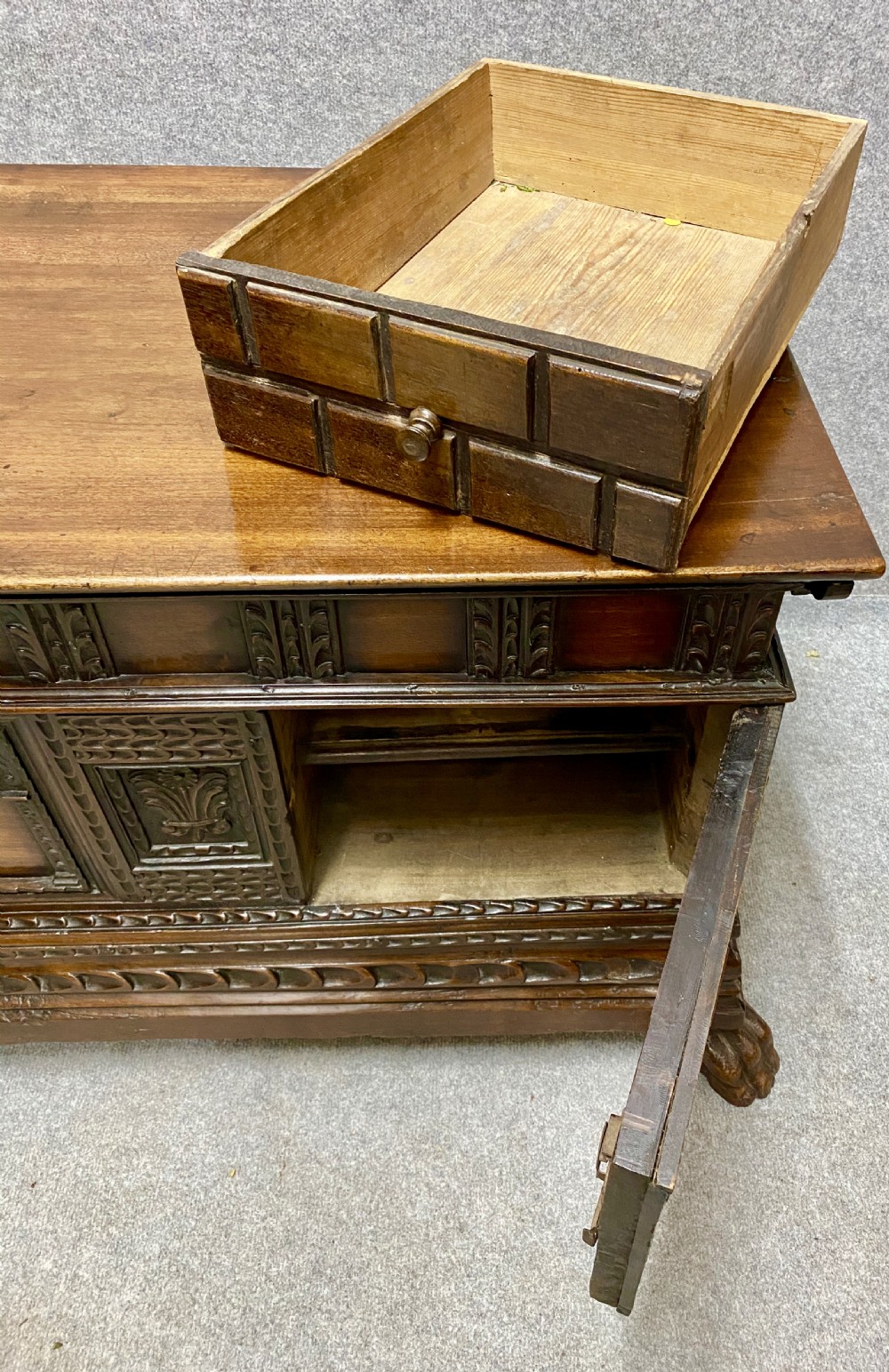 17th Century Catalan Walnut Cassone Chest View V