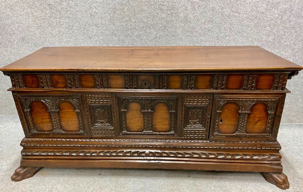 17th Century Catalan Walnut Cassone Chest View X