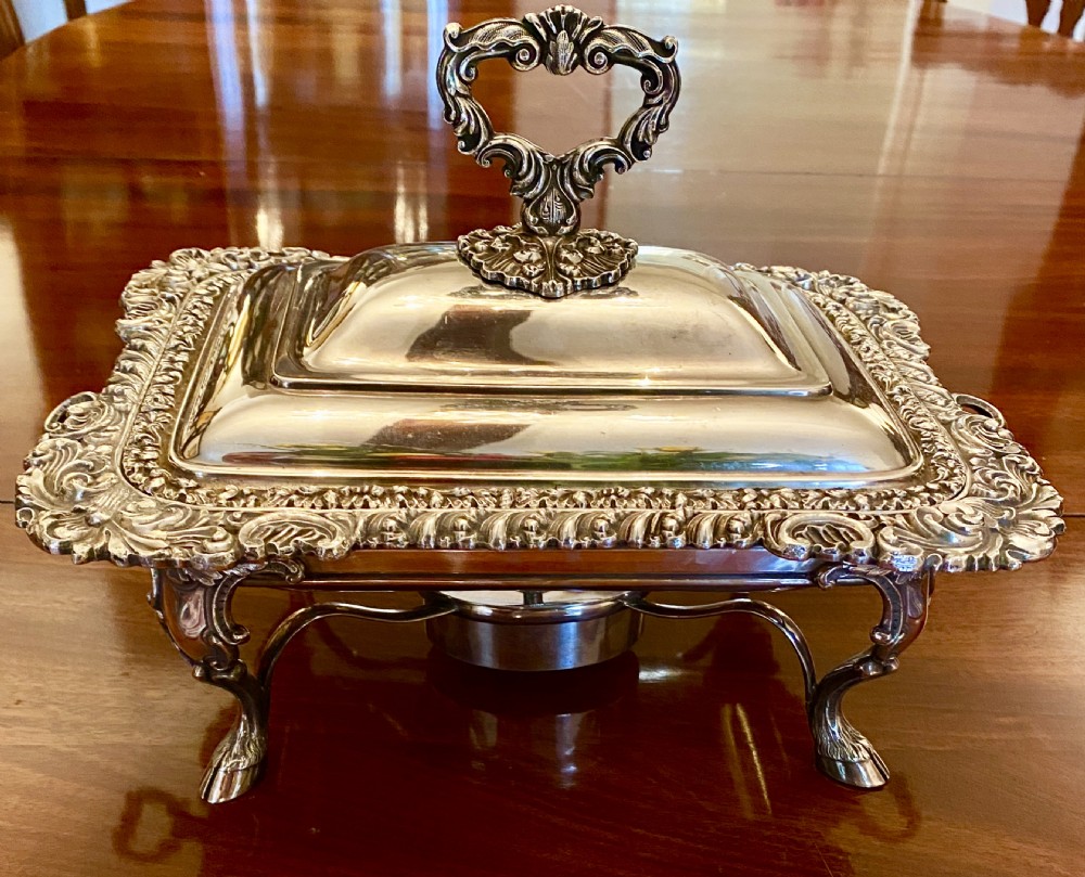 Silver Plated Entree Dish with Spirit Burner
