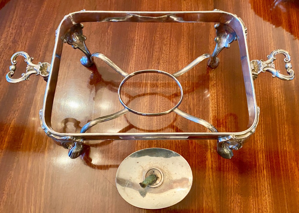 Silver Plated Entree Dish with Spirit Burner View IX