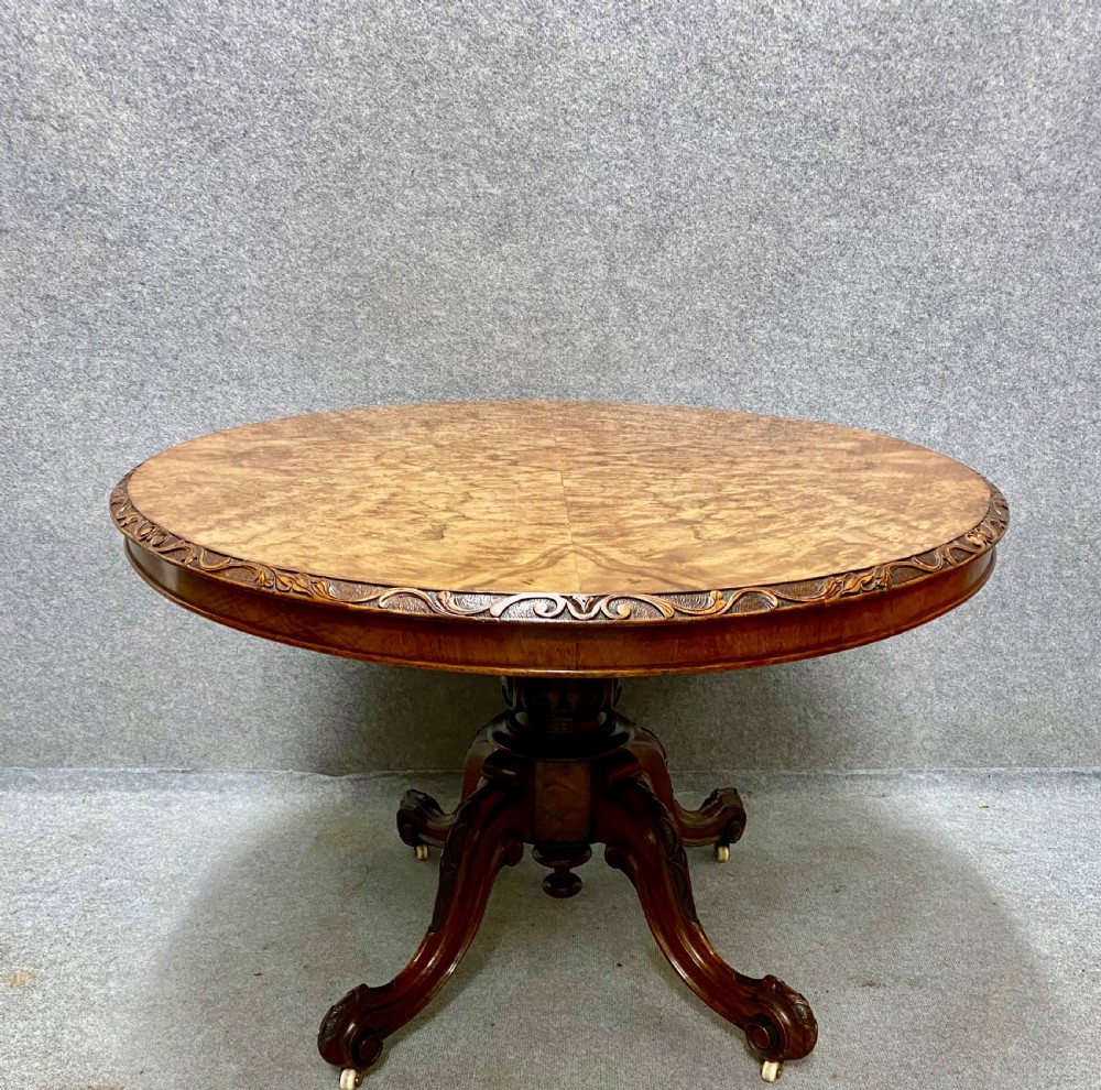 Good Quality Victorian Burr Walnut Table View VII
