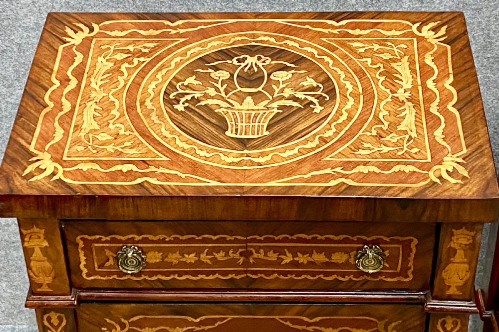 Good Pair of Marquetry Inlaid Bedside Chests View III
