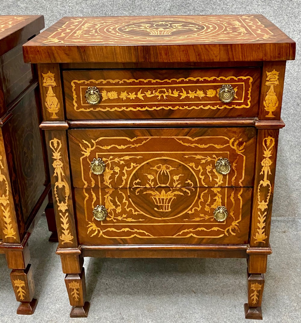 Good Pair of Marquetry Inlaid Bedside Chests View IV