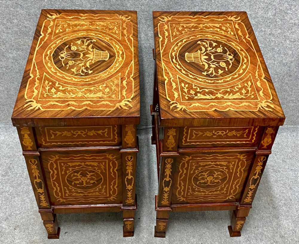 Good Pair of Marquetry Inlaid Bedside Chests View VI