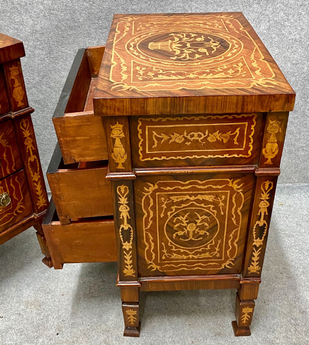 Good Pair of Marquetry Inlaid Bedside Chests View VII