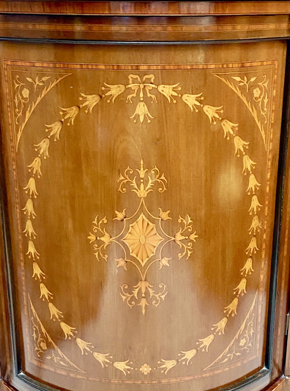 Sheraton Revival Inlaid Corner Cabinet View VI