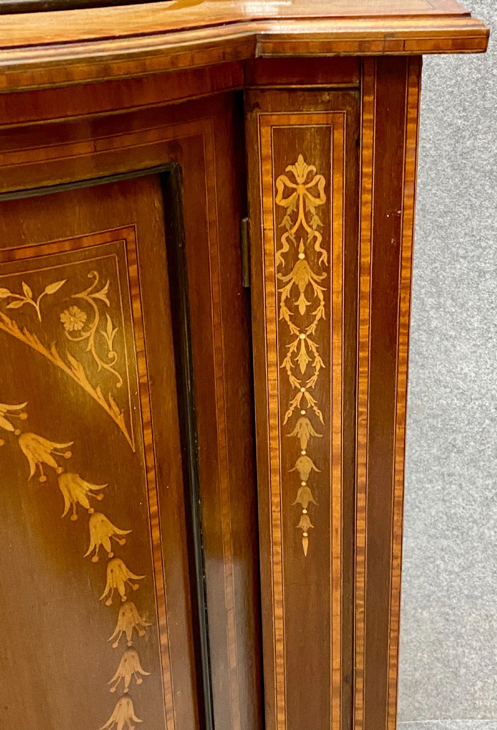 Sheraton Revival Inlaid Corner Cabinet View VII