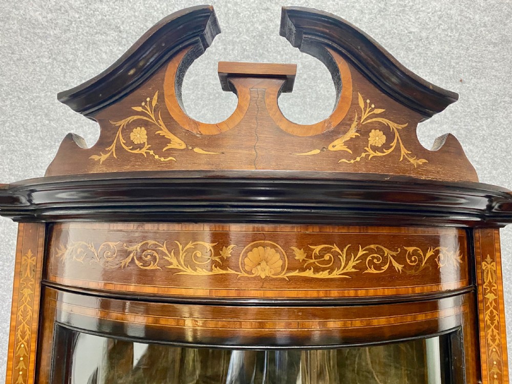 Sheraton Revival Inlaid Corner Cabinet View XII