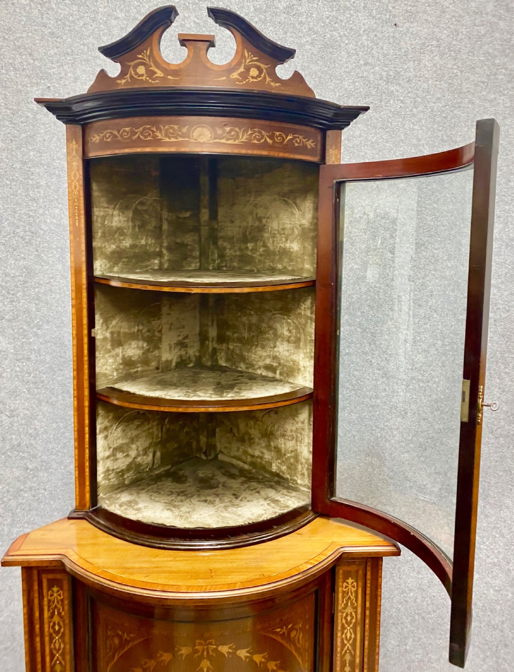 Sheraton Revival Inlaid Corner Cabinet View XIV
