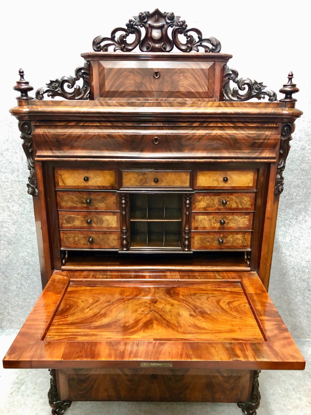Superb Antique Biedermeier Abattant Secretaire