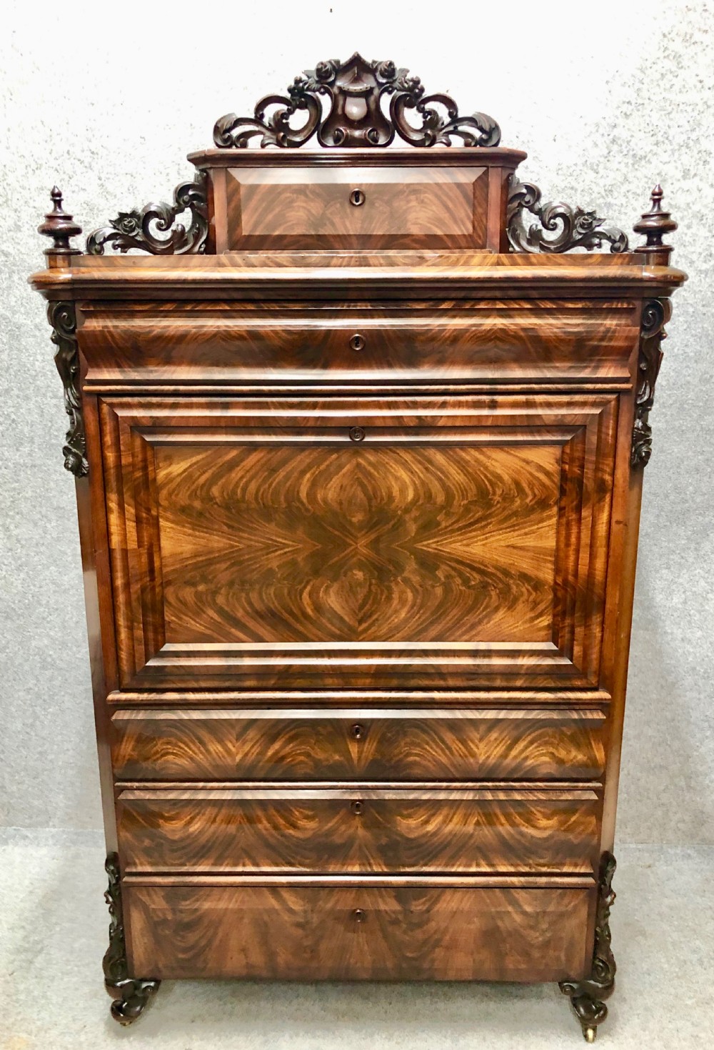 Superb Antique Biedermeier Abattant Secretaire View II
