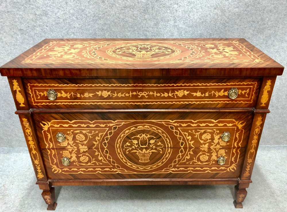 Italian Marquetry Commode Chest