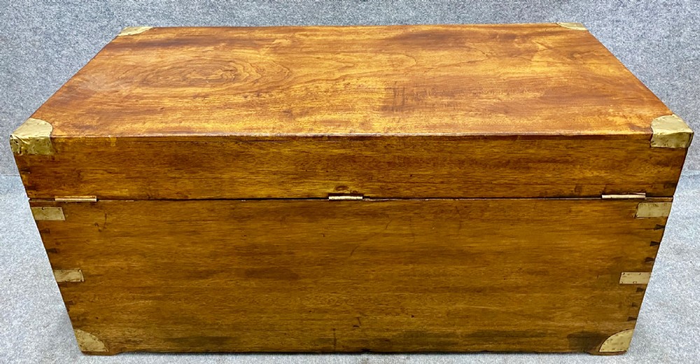 Antique Anglo Indian Camphor Wood Trunk View V