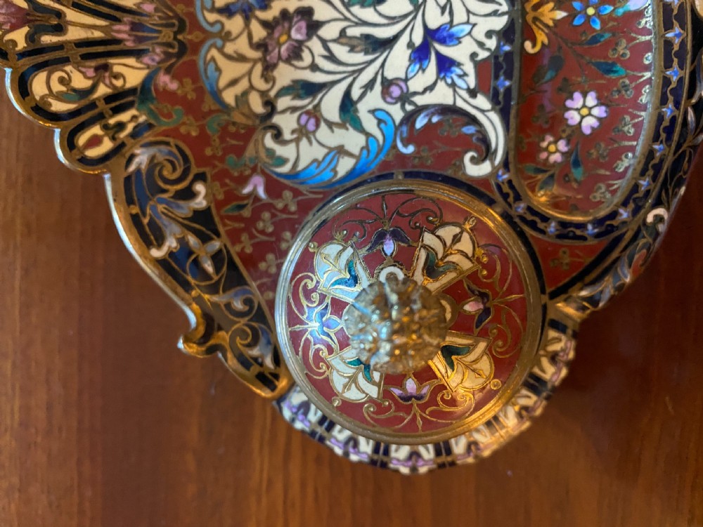Good Quality French Champleve Enamel Desk Stand View VI