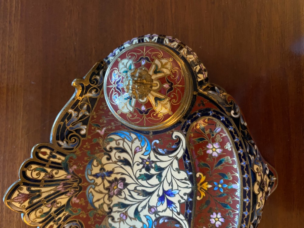 Good Quality French Champleve Enamel Desk Stand View VII