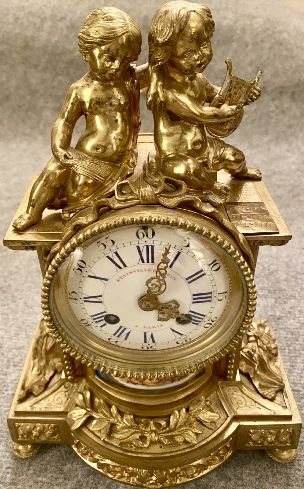 French Ormolu and Porcelain Mantle Clock