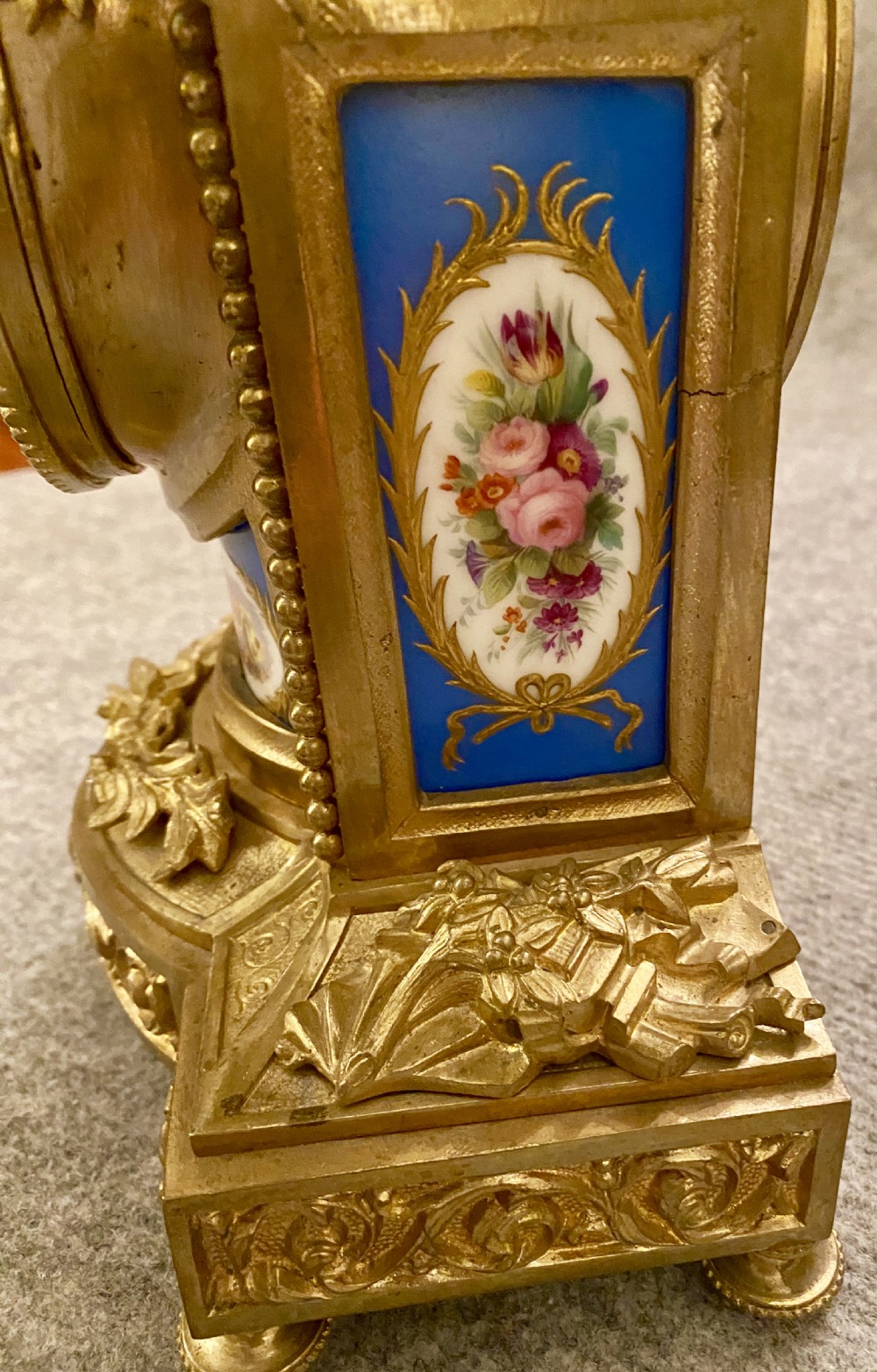 French Ormolu and Porcelain Mantle Clock View IV