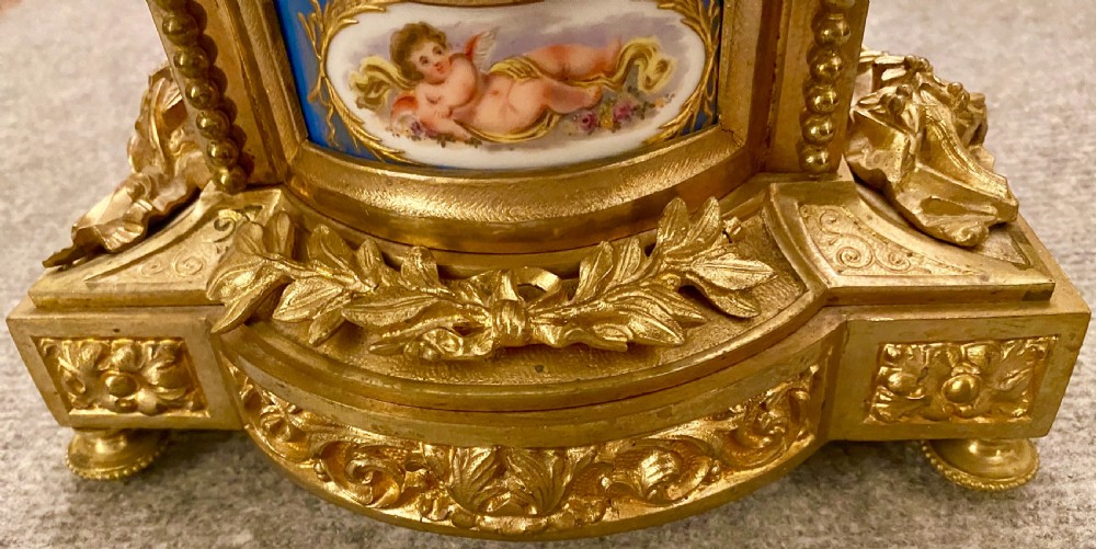 French Ormolu and Porcelain Mantle Clock View VI