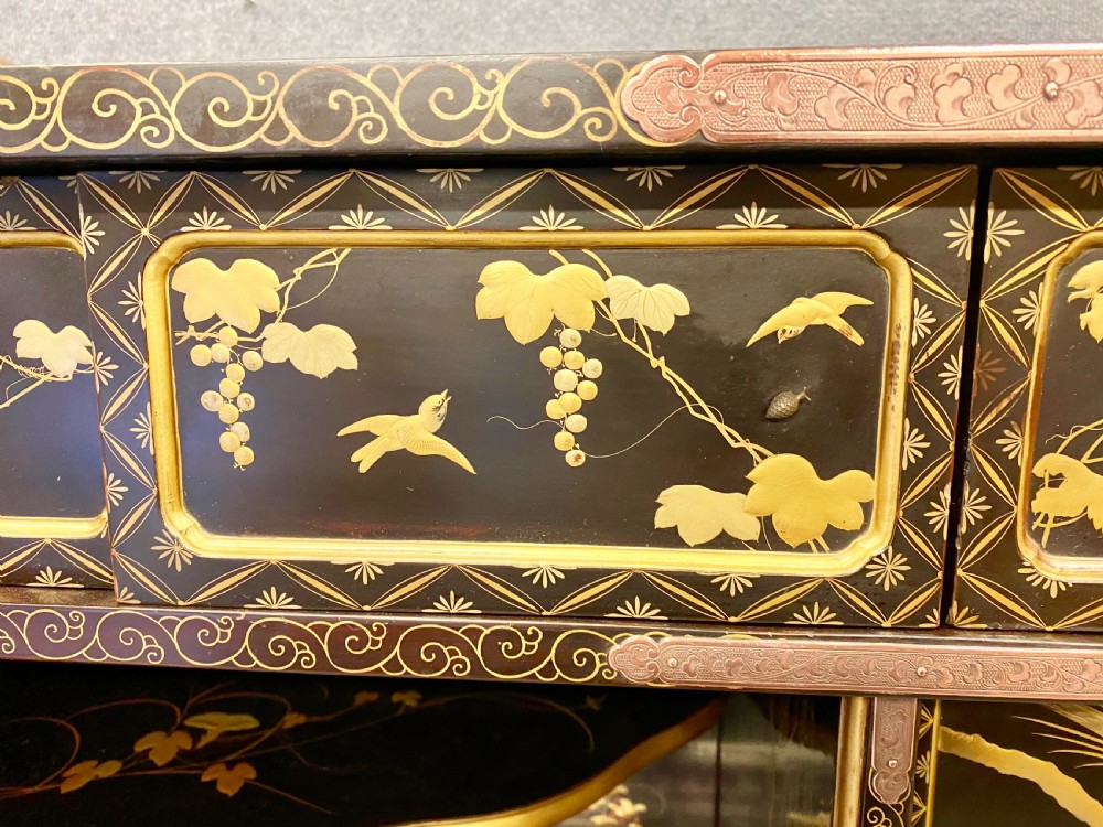 Fine Meiji Period Lacquer Shodana Cabinet View II