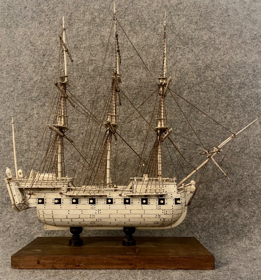 Napoleonic Prisoner of War Bone Model Ship