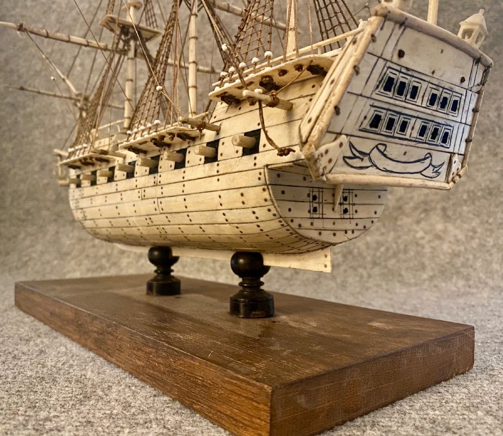 Napoleonic Prisoner of War Bone Model Ship View IV