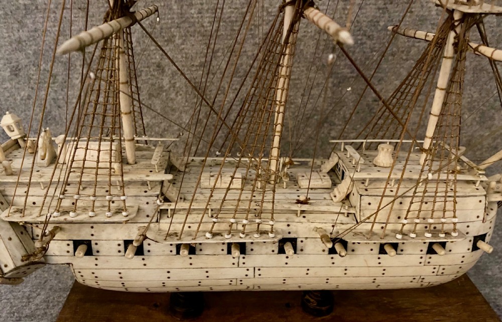 Napoleonic Prisoner of War Bone Model Ship View VI