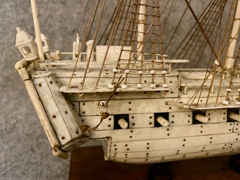 Napoleonic Prisoner of War Bone Model Ship View VII